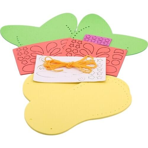 DIY Kids Craft Toys Handmade Cartoon Slippers Sewing Kit Kindergarten Montessori Educational Toys For Children Felt Shoes Owl