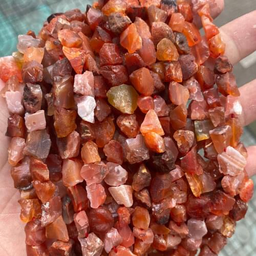 Natural Irregular Freeform Raw Stone 8-10mm 15'' Strand Rough Raw Red Agate Stone Beads Diy For Jewelry Making Necklace Earrings