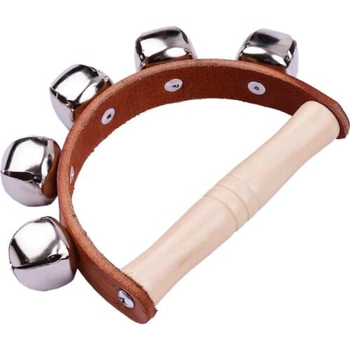 Hand Bell for Party Compact Double Half Moon Drum KTV Bells Tambourine Musical Instruments Double Row Ring Melodious Sound