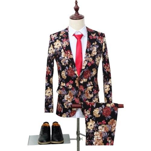 Suit + pants)Men fashion business casual color suit two pieces/ 2021 fashion / suits for men burgundy /color Size M - 5 xl