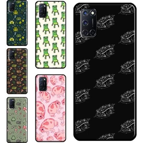 Cute Cartoon Frog Collage Case For OPPO A91 A93 A83 A15 A31 A53 A9 A5 2020 F5 Find X3 Pro A52 A72 A3S A5S Cover Capa