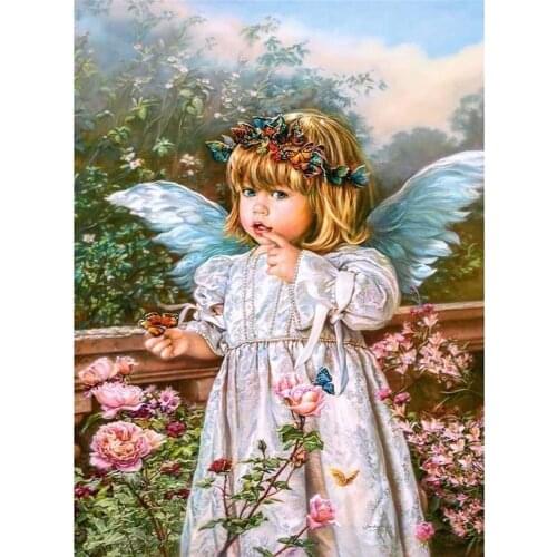 Region Angel DIY Cross Stitch Embroidery 11CT Kits Needlework Craft Set Printed Canvas Cotton Thread Home Decoration Design