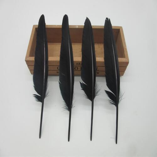 YY-tesco 100pcs/lot Natural Goose Feathers 13-18cm/5-8 Inch Black Pheasant Feathers For Crafts Diy Wedding Decoration Plumes