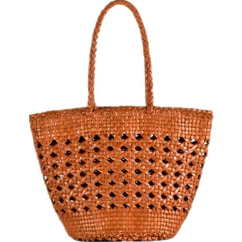 New product Women Genuine Leather Shoulder Bag with Inner Bag Shopping Casual Fabric Brand Tote Bag Vintage Cowhide Handbag