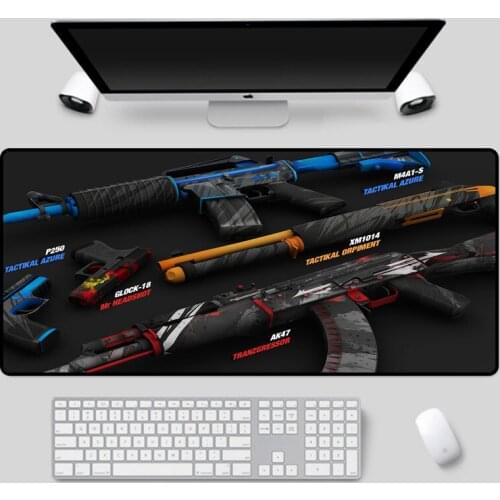 Mairuige Popular recommended CSGO firearm mouse pad multi-size exquisite computer desk pad rubber non-slip game keyboard pad
