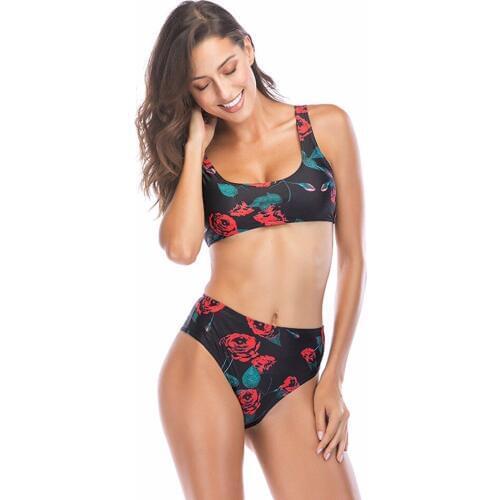 Floral Printed Sexy Bikinis Set High Waist Bathing Suits flower Swimwear For Women Swimsuit Summer Beach Push Up Sexy Bikinis