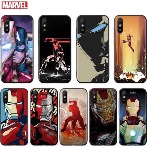 Silicone Cover Iron Man Mecha Marvel For Xiaomi Redmi K40 K30i K30T K30S K20 10X GO S2 Y2 Pro Ultra Black Phone Case