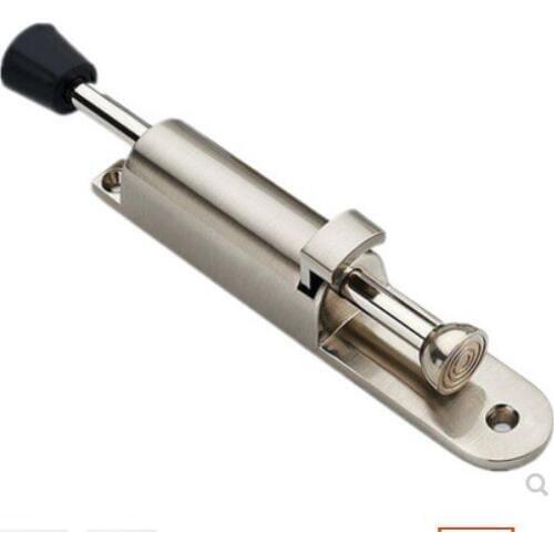 Stainless steel telescopic door stop with silver spring and door support