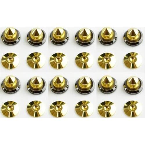 NEW 12SET Gold Speaker Spikes Subwoofer Spikes Isolation CD Amplifier Turntable Pad Stand Feet nail shock absorber feet
