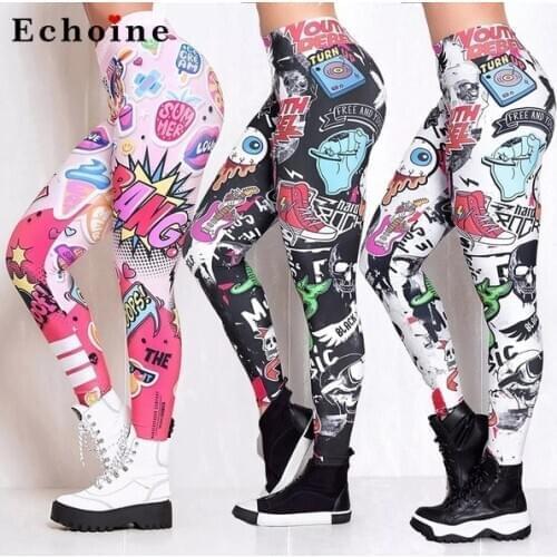 Women Pants Printed Joggers Pocket Fitness Elastic High Waist Leggings Sweatpants Stretch Streetwear Lady Bodybuilding Trousers