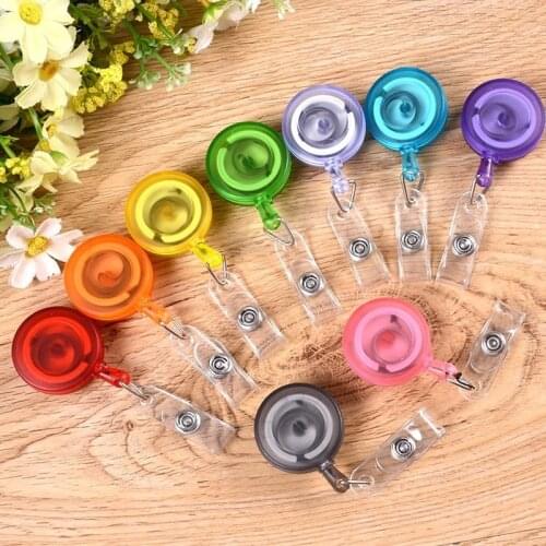 1PCS Retractable ID Card Badge Holder Reel Pull Key Name Card Holders Reels For School Office Company