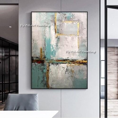 100% Handmade Wall Art Abstract Geometric Oil Painting On Canvas Thick Acrylic Painting For corridor Home Decoration Painting