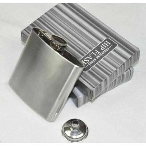 100pcs Mens portable Flagon Liquor Flask Hip Flask 6OZ flask stainless steel hip flask