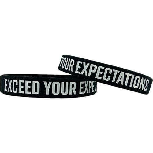 300pcs EXCEED YOUR EXPECTATIONS sport silicone wristband bracelet shipping DHL