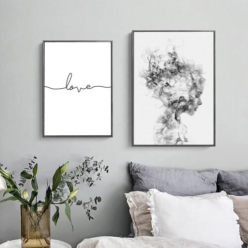 Abstract Feature Portrait Canvas Poster Nordic Wall Art Print Painting Line Draw Love Decoration Picture Home Decor No Frame