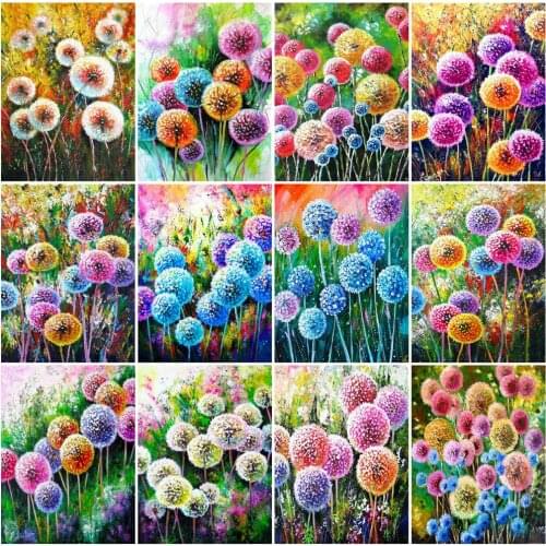 EverShine Diamond Mosaic Full Square Drill Dandelion Bead Embroidery Diamond Painting Landscape Cross Stitch Handmade Hobby Gift