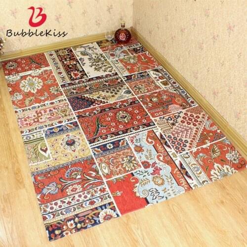 Bubble Kiss Bohemian Thick Carpet Pastoral Floral Rugs For Bedroom Living Room Decoration Home Tatami Floor Mat Retro Carpets