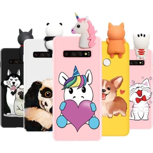 Cute Unicorn 3D Cartoon Doll Case For Samsung Galaxy S10 S20 Ultra Plus S10e A52 A71 A51 A50 A70 A30 A40 A10e A20e A10 Cover Bag