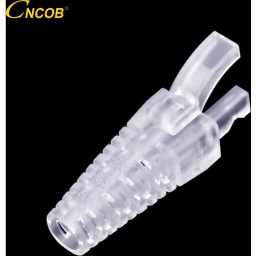 CNCOB Cat6 Transparent Boots Rj45 Hat Connector Protector Cable Cat 6a Connectors Sleeve Covers Aperture 5.5-7.0mm