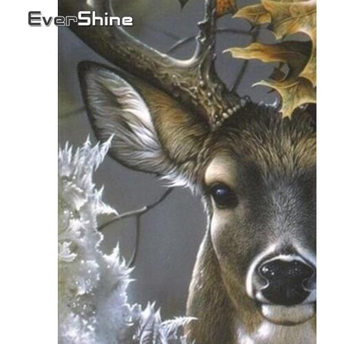 Evershine Diamond Embroidery Deer Full Square Painting Animal Rhinestone Pictures Cross Stitch Kit Diamond Mosaic Beaded Sale