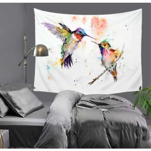 Oil painting Tapestry flowers and birds wall hanging Tapestries Home Decor Beach Towel Yoga Mat Picnic Blanket table cloth LZA17