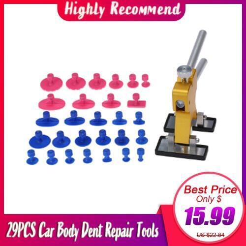 29PCS Car Body Dent Repair Tools Dent Removal Puller With 18 Tabs Strong Suction Cup Paint Dent Repair Lifter Tool