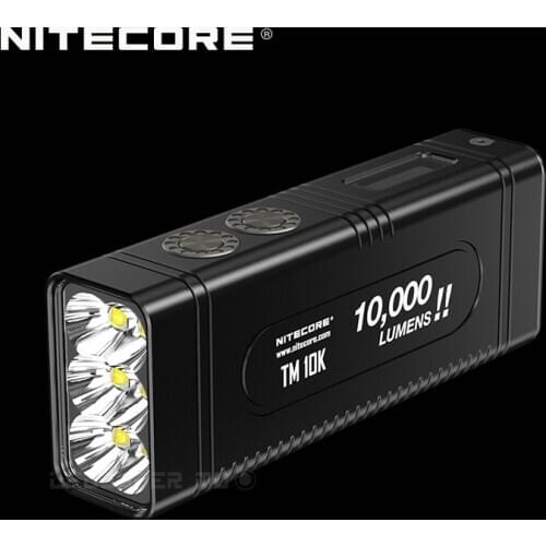 10000 Lumens Nitecore TM10K Compact & Intelligent Flashlight Sharp Light Built-in 4800 mAh Li-ion Battery