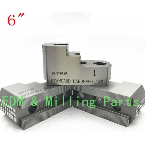 3pcs 6" HARD JAWS For B-206 Type 1.5mm x 60 CNC Lathe Chuck Hardened (Third Order) CNC Power Chucks