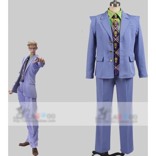 JoJos Bizarre Adventure Kira Yoshikage Cosplay Costume top+pant+shirt+tie