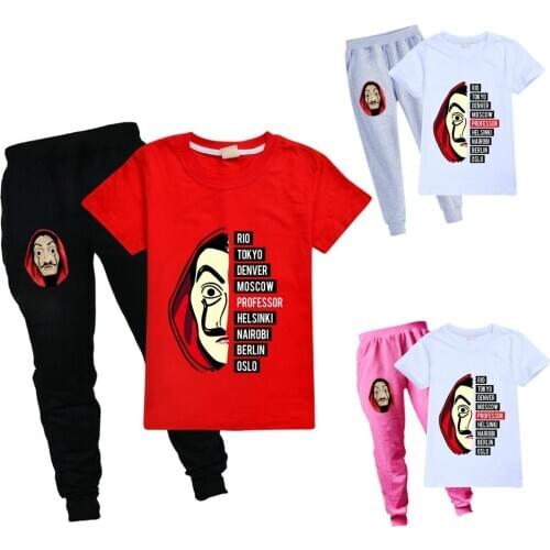 Salvador Dali Movie The House of Paper La Casa De Papel Party summer t-shirt + trousers Sportswear Money Heist Costume