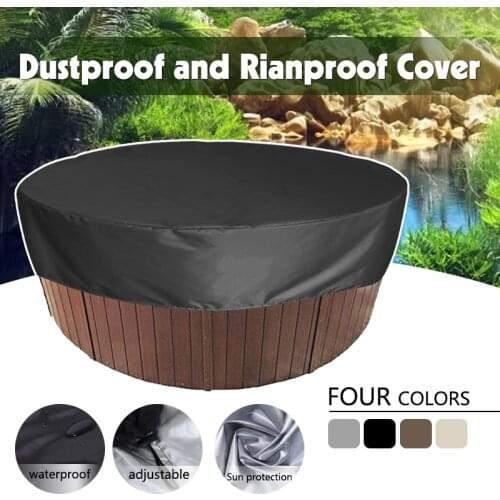 Round Bathtub Cover Outdoor Anti-UV Protector Spa Hot Tub Dust Waterproof Covers Anti-UV Material Waterproof Strong Durable
