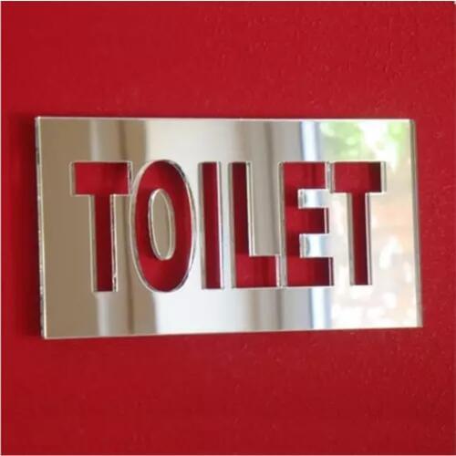 Laser Cut Mirror Acrylic Toilet Sign, Perspex Door Signs 2PCS