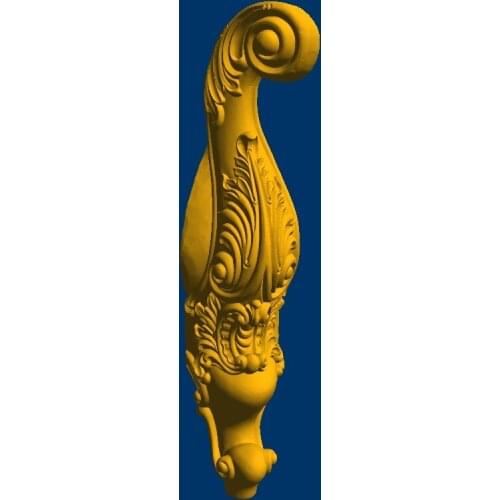 Furniture sofa table chair bed cabinet legs STL format file 3D model for CNC Router Woodworking 126 (length is about 682mm)