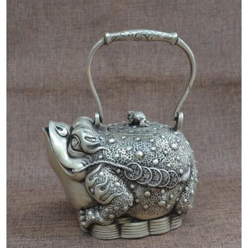 Copper Statue Gold toad copper wine pot living room furnishings