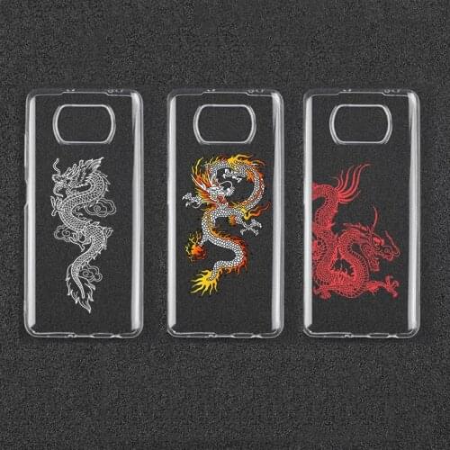 Fashion Dragon Animal Pattern Phone Case for Xiaomi POCO X3 for Xiaomi 11 11Lite for Redmi Note 7 8 9 Pro Soft Transparent Cover