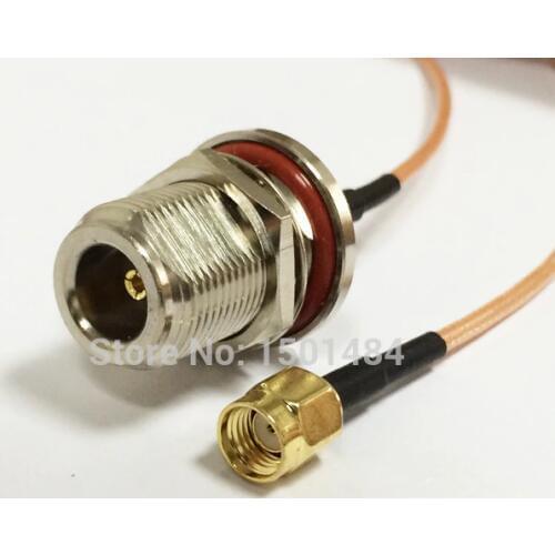 New RP-SMA Male Plug Switch N Female bulkhead RF cable RG316 15CM 6" for WIFI antenna