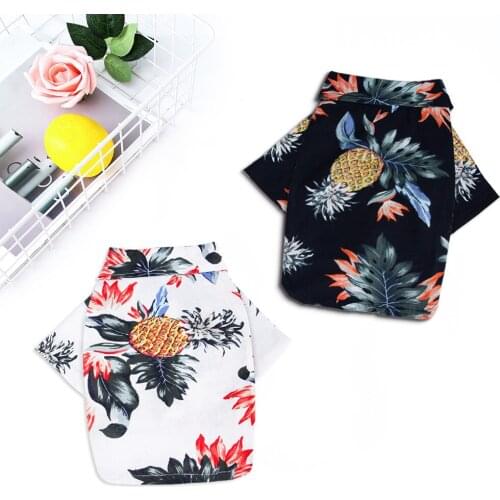 Pet clothing summer Hawaiian print shirt small medium sized Teddy Shiba dog clothing simple shirts small dog clothes pechincha