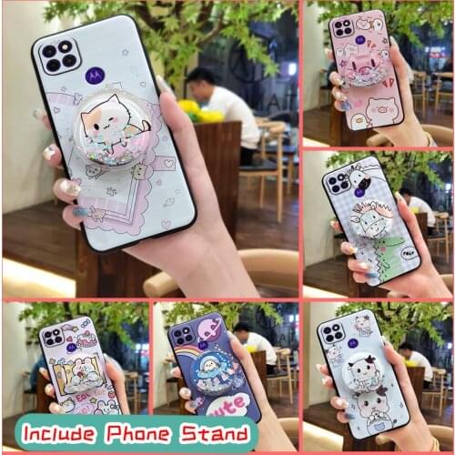 Foothold phone stand holder Phone Case For MOTO G9 Power Cute Durable Kickstand Anti-knock Cartoon
