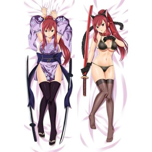 Wholesale Japanese Anime FAIRY TAIL Body Dakimakura Erza Scarlet Bedding Otaku Hugging Throw Cushion Female Pillow Case Cover