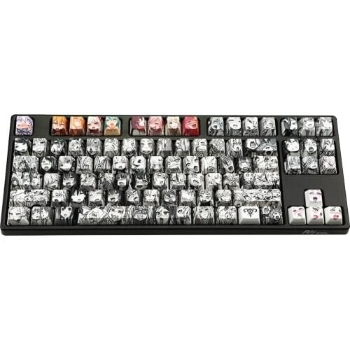 PBT110key Keycap Dye Sublimation OEM Profile Japanese Anime Keycap For Cherry Gateron switch DIY Mechanical Keyboard