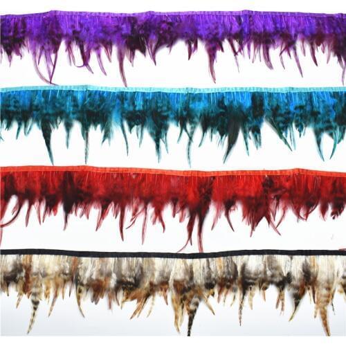 1Meter Pheasant Feathers Fringe Trim Rooster Turkey Feather Trim Skirt Feathers for Crafts Plume Decoration Feather Decor Plumas