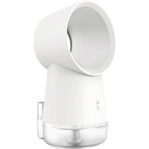 Protable Desktop Leafless Colling Fan 3 in 1 Mini Cooling Fan Bladeless Desktop Fan Mist Humidifier with LED Light