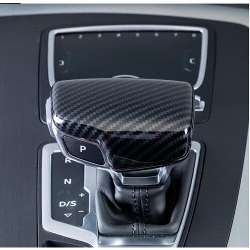 Car Styling For Audi A4 B9 A5 A6 C7 S6 A7 Q7 Q5 Gearshift Handle Head Frame Cover Interior Accessories Carbon Fiber Sticker
