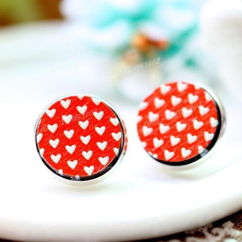 Unique 3D Heart Embossed 16mm Round Coloured Drawing pattern Laser Cut wood Cabochon DIY for Rings, Earring,Brooch,Necklace