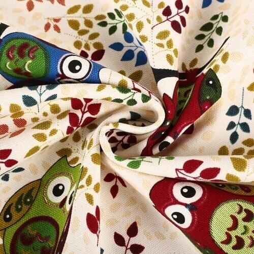 Cartoon owl thickened canvas tablecloth sofa fabric curtain fabric outdoor leisure covering