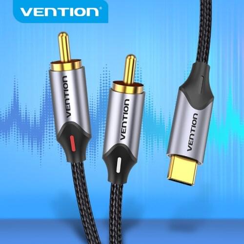 Vention Type C to RCA Cable USB C to 2 RCA Y Splitter for Huawei Xiaomi Laptop Speaker Amplifier TV Jack Type C RCA Cable