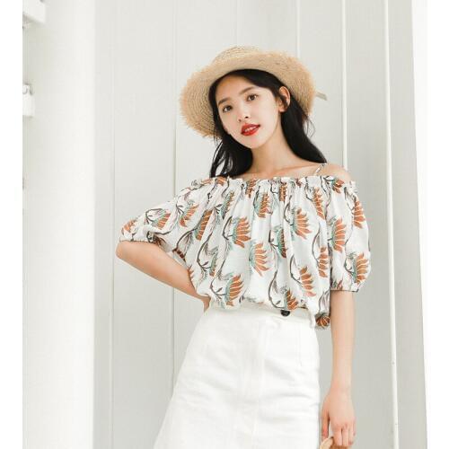 Loose Design Top Office Ladies Off Shoulder Short Sleeve Sexy Shirt Women 2018 Summer Plain Slim Elegant Tee
