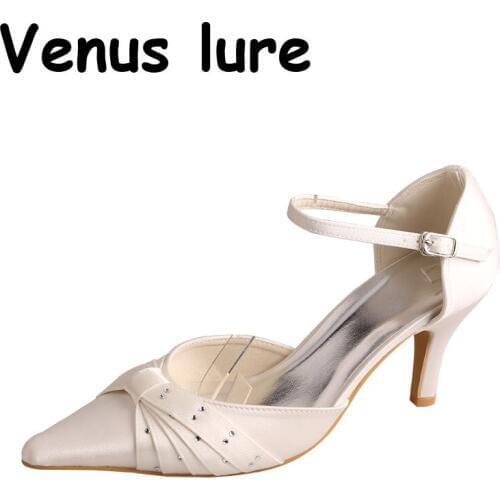 23 Colors Pointed Toe Womens Shoes for Holiday Party Ivory Color Size 8