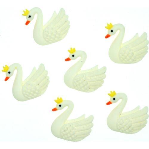 10PCS 26X28mm Resin White Swan Cabochon Embellishments for Craft Scrapbooking Earring Jewelry Making Accessories