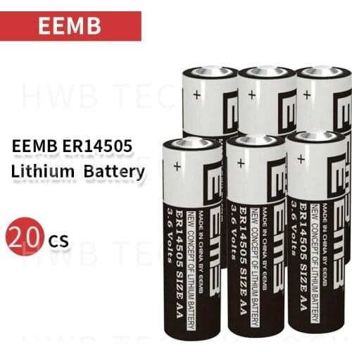 20PCS/lot EEMB ER14505 AA 3.6V 2400mAh Lithium Battery Brand New,Patrolling rod lithium battery PLC instrument battery